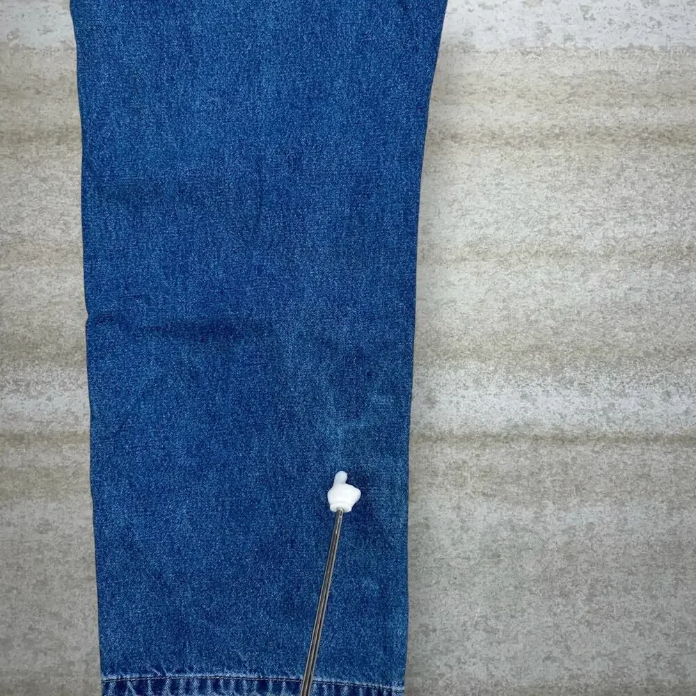 Vintage 90s Dickies Carpenter Jeans 36x34 Baggy Wide Leg Fit Medium Wash Denim